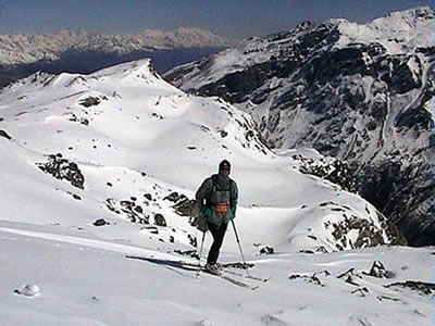 Rutor (Testa del) spalla SO 3214 m da Bonne per il Canale N/NE - Sci  Alpinismo